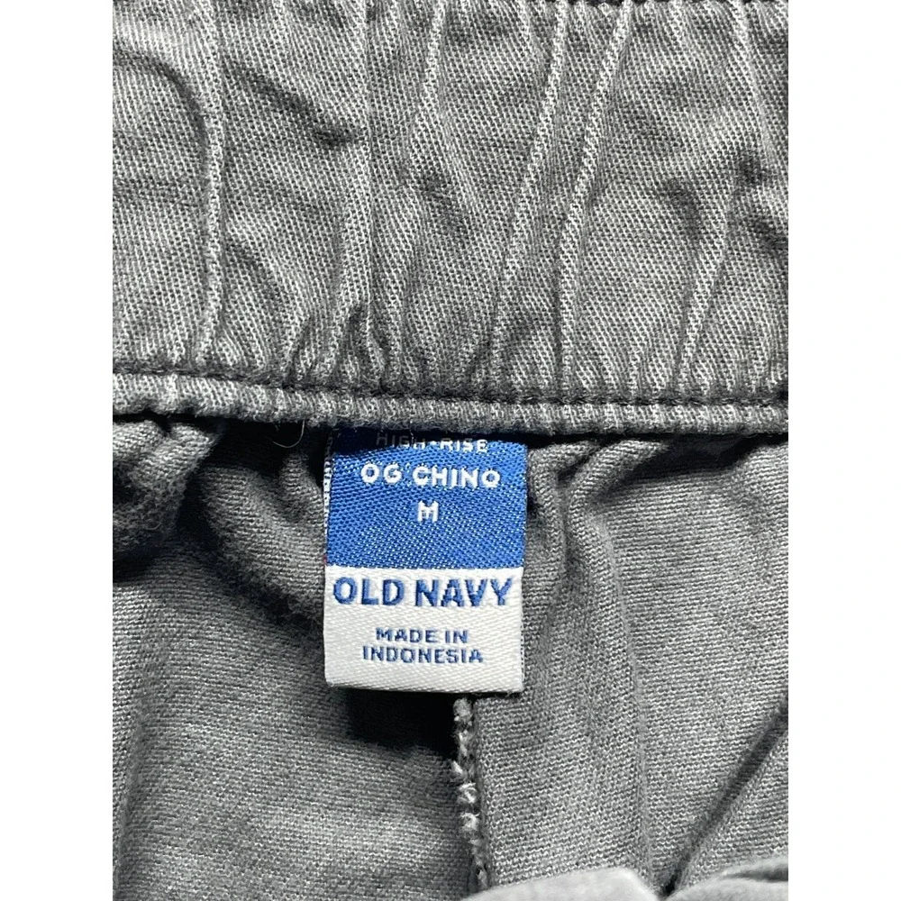 Old Navy OG Chino Pants Mens Medium Gray Cotton Stretch High Rise Straight Leg